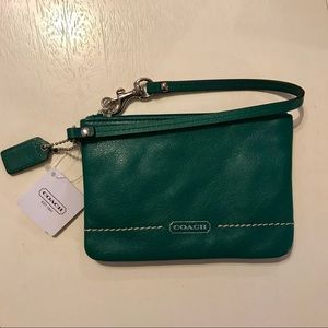 NWT Coach wristlet green